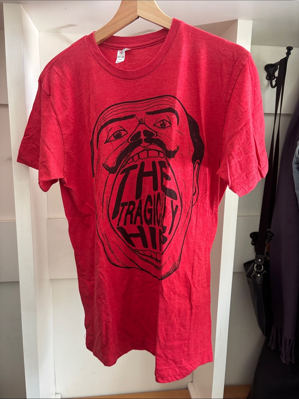 Tragically Hip Final Tour a Red Graphic Band Tee with Black Front Print